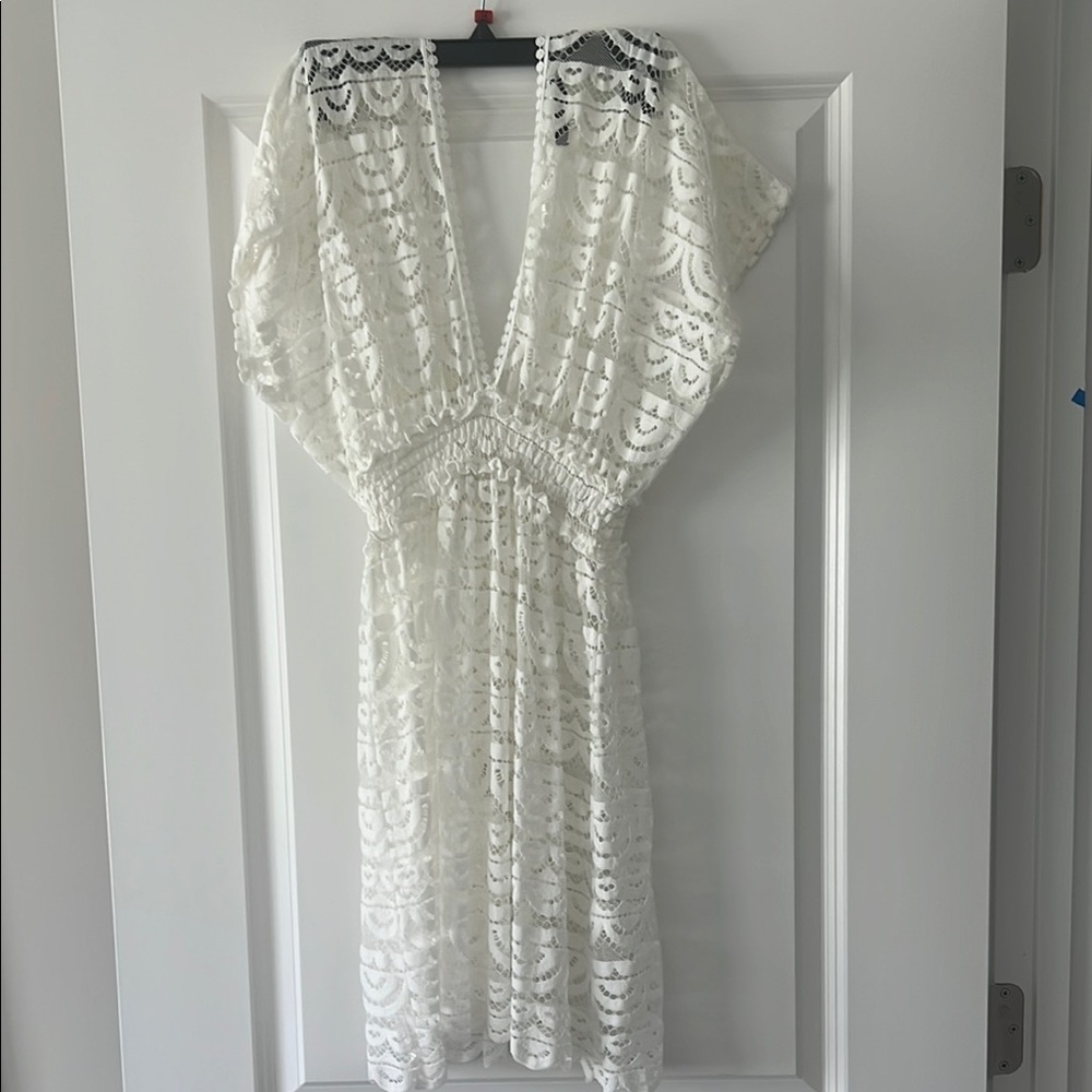 Elegant White Lace beach, pool cover-up